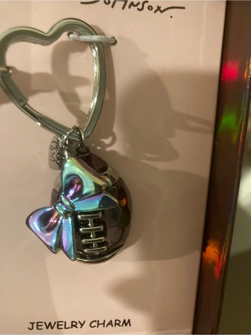 Betsey Johnson Football Keychain Card Holder Charm